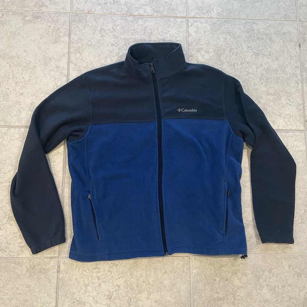 MENS XL Two Tone Blue Columbia Zip Up